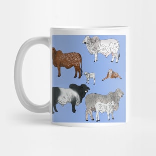 Brahman Cattle Blue Mug